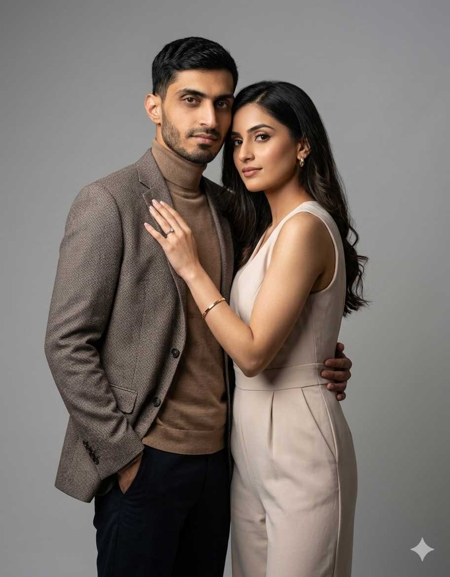 Couple's Chic Studio Portrait - Gemini Prompt for Couple