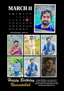 Gemini Prompt - Birthday Photo Collage Calendar Poster