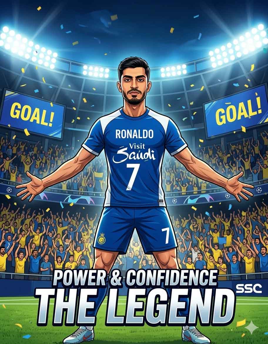 Ronaldo Style Football Portrait from Photo – Gemini AI Prompt