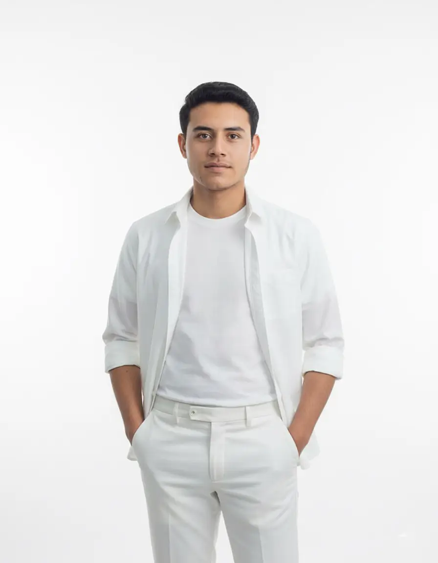 Ultra HD Minimalist White Studio Portrait Prompt